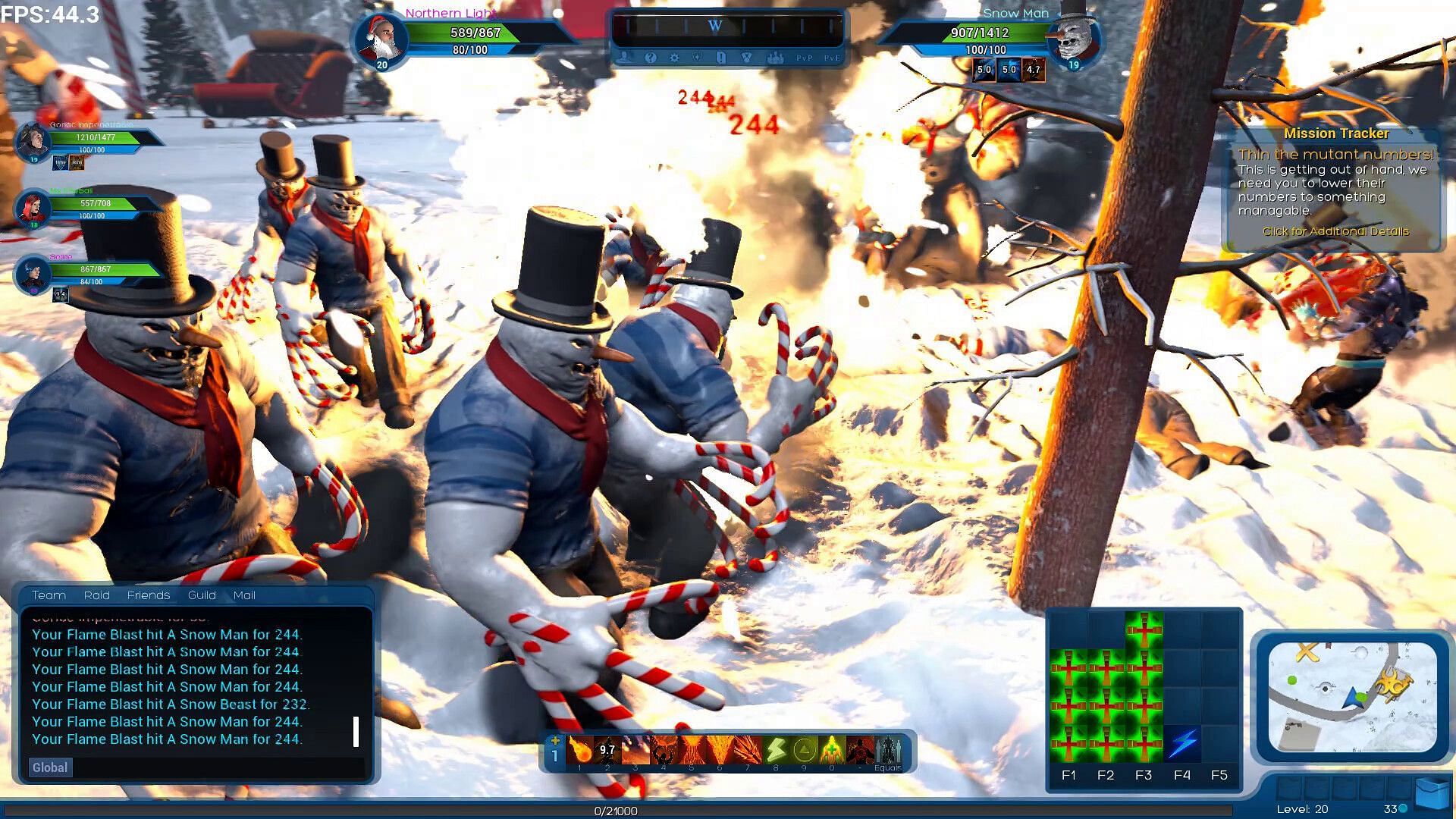 Nothing like melting some evil snowmen in Ship of Heroes (Image via Heroic Games Corporation)